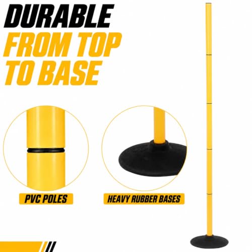 Neoaider 6 Ft Agility Poles - 4 Pack Detachable Soccer Training Equipment