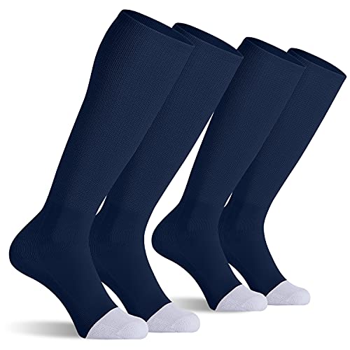 Youth & Adult Baseball Soccer Softball Tube Socks 2 Pack - Small Navy
