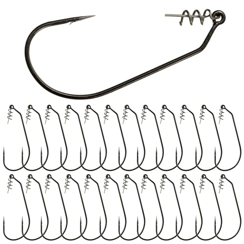 Reaction Tackle 1/0 Swimbait Hooks for Bass Fishing - Pack of 25