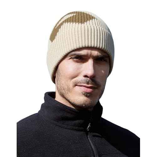 Pioneer Camp Mens Merino Wool Beanie Hats Thick Knit Winter Hat Cold Weather Skull Cap Hiking Skiing Climbing Casual Outdoor