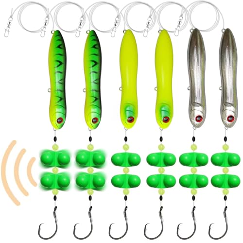 Fish-Shaped Catfish Float Rigs with Rattles - 6pcs, Bank & River Fishing