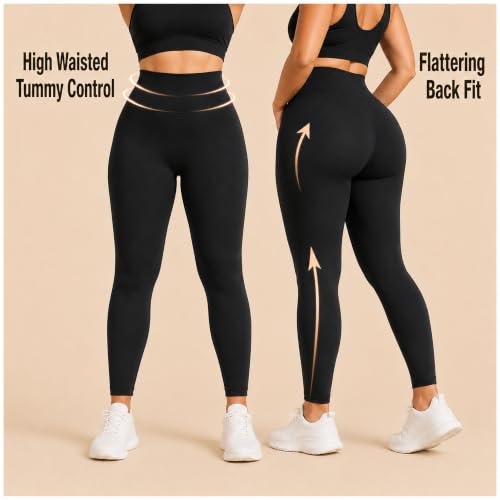 Plus Size High-Waisted Stretchy Leggings for Women 26 Inch 4X-Large Black