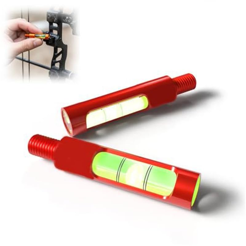 Dual-Axis Aluminum Bow Level Kit for Archery & Compound Bows - Lightweight Screw-In