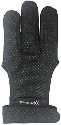 Premium Handmade Brown Leather Archery Gloves - Three Finger Design for Comfort