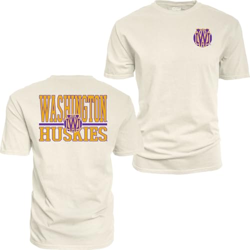 Washington Huskies Unisex NCAA Officially Licensed T-Shirt Ivory Small