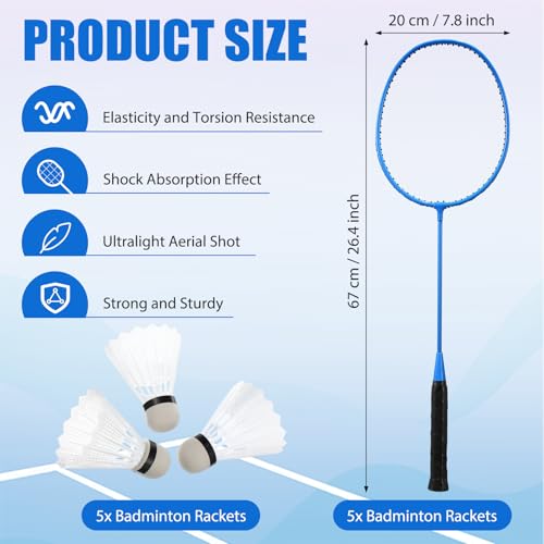 Woanger Badminton Racket Set with Shuttlecocks - Casual Colors / 10