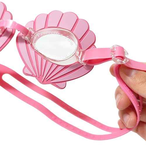 LUV HER Seashell Youth Swim Goggles ? Mermaid-inspired, anti-fog, UV protection, adjustable strap for kids