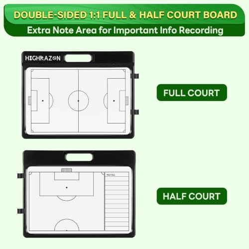 HIGHRAZON Magnetic Soccer Coaching Board - Double Sided Tactical Board for Soccer Training