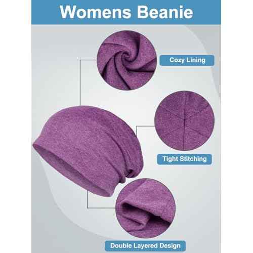 Senker Fashion Slouchy Beanie Hats for Women Men, Chemo Headwear Cotton Beanies Soft Lightweight Chemo Skull Cap Elastic