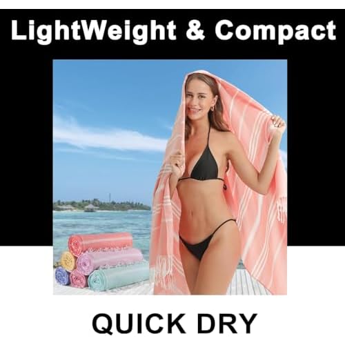 Antfuny Turkish Beach Towels Vacation Essentials Quick Dry Sand Free Oversized Bath Pool Swim Towel Extra Large XL Blanket Adult Travel Cruise Accessories Must Haves Clearance Stuff Necessities