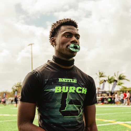 Battle Sports Oxygen Football Mouthguard - Football Mouth Guard with Strap, Superior Airflow & Better Performance, Maximum Breathability, Works with Braces (Money Man 3.0)