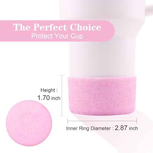 WORBSS Glitter Silicone Boot for Stanley Tumbler 20 30 40oz & Hydro Flask 18-24oz, 2.85-3.0 inch Anti Slip Bottom Cover Bumper Sleeve Accessories for Water Sport Bottles Personalized Identification