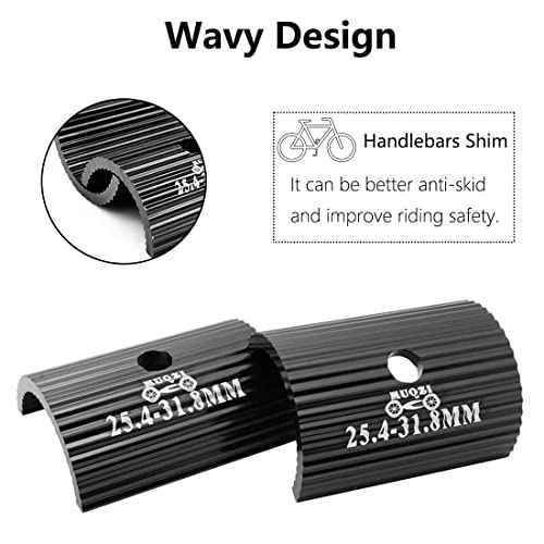 1Pair Bike Handlebars Shim Bicycle Clamp Spacers 25.4-31.8MM Conversion Adapter Cycling Aluminum Alloy Stems Reducer Mountain Bike Parts and Components