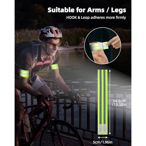LED Reflective Vest Safety Gear, High Visibility Reflective Running Gear for Dog Walking Running Cycling, Adjustable for Men Women Kids - Reflective Armband and Dog Light with USB Rechargeable