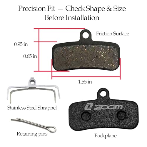 Black 4-Pair Semi-Metallic Brake Pads for Zoom HB-876 / HB-876E & Shimano