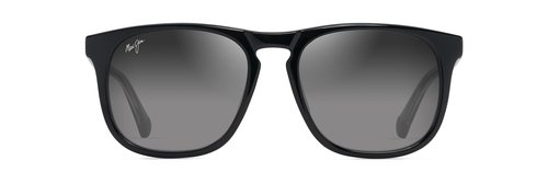 Maui Jim Men's Kupaa Square Sunglasses, Shiny Black W/Trans Light Grey/Neutral Grey Polarized, Medium
