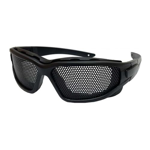 Wire Mesh Safety Glasses,Safety Goggles Breathable Shock Resistant Iron Mesh,Glasses for Military Cs Outdoor Game Fans Activity