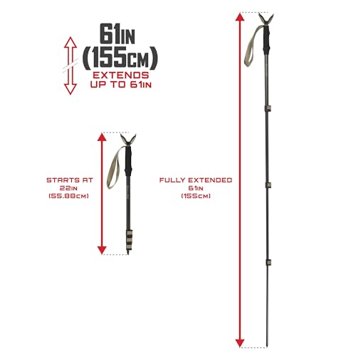 Allen Company Monopod Shooting Stick and Gun Rest - Versatile Hunting Accessories with Adjustable Height - Aluminium,Black