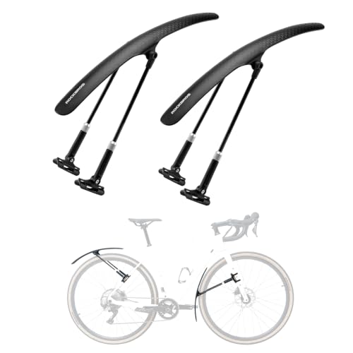 ROCKBROS Adjustable Detachable Bike Fenders Set for 700C Road and CX Bikes - Black