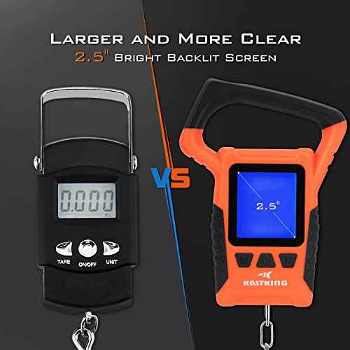 KastKing Fish Scale, WideView Floating Waterproof Digital Scale, 2.5¡± Large LCD Display, 110lb Capacity, Multi-Mode Pound/Ounces & Kilograms, Stores up to 9 Weights, Fishing Gifts for Men