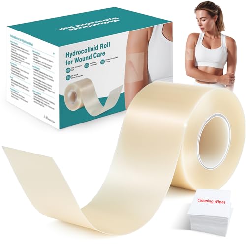 Derm Tape Hydrocolloid Roll - Acne & Pimple Patch Tape, Flexible Bandages Roll for Wound Care and Skin Protection, Cut-to-Size Hydrocolloid Tape for Daily Use (2in x 16ft)