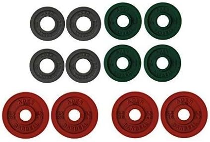 Precision Color Olympic Weight Plates - Ader 1 KG Metal Plates for Strength Training