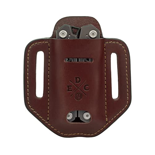 Chestnut Leather Multitool Sheath for 1.6" Wide Tools - Easy Slide