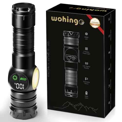 Flashlight Rechargeable 2000 High Lumens Ultra-Bright Covers 3200 ft©÷ Focus Up to 3900 feet,IPX7 Waterproof Tactical LED Flashlight with COB SideLight & Magnetic Base for Camping Home Emergency