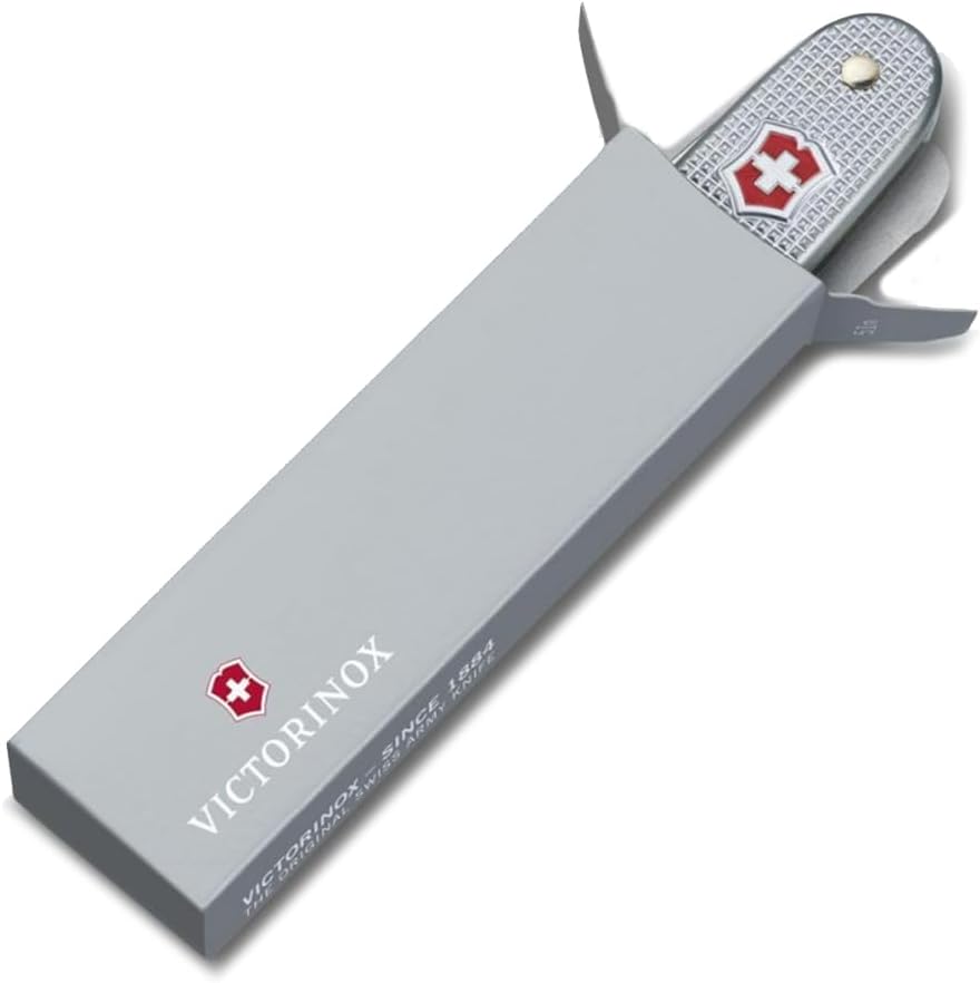 Victorinox Swiss Army 7 Swiss Army Knife, 7 Function Swiss Made Pocket Knife with 2 Blades (Large and Pruning Blade), Wood Saw and Bottle Opener - Silver