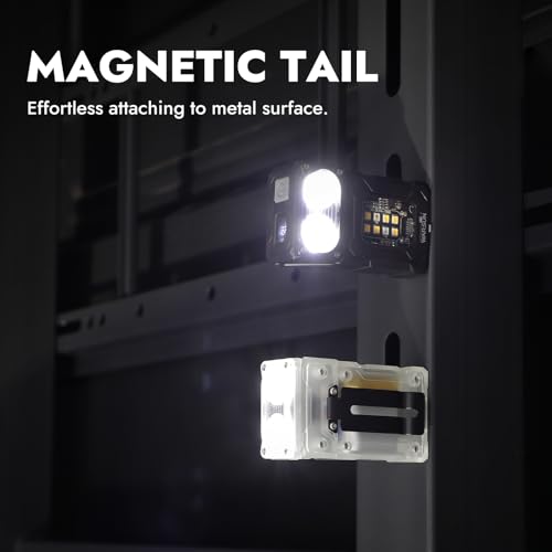 WARSUN DC08 Swivial LED Flashlight Rechargeable, 800 Lumens Mini Work Lihgt, Small EDC Flashlight Clip On with Back Clip, Magnetic Flashlight, for Emergency, Walk Dog, Working, Hiking, Camping