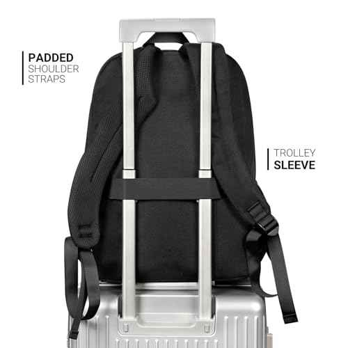 ZORFIN 26L Black Backpack for College, and Travel: Water Resistant Bookbag