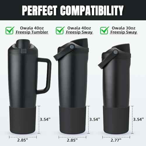 Silicone Higher Boot Compatible with Owala 30oz & 40oz FreeSip Sway Bottles & Tumblers, Large Protection Anti-slip Bottom Cover Sleeve for Freesip Sway Tumbler and Bottle