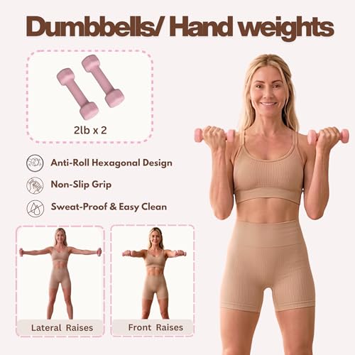 Pink Ankle and Hand Weights for Pilates Kit - Home Workout