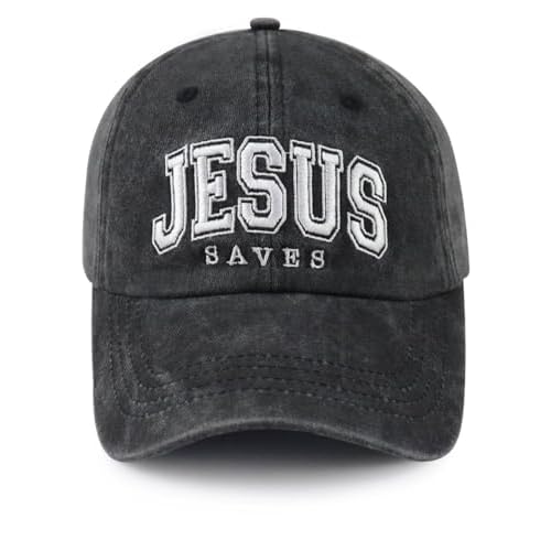 Jesus Saves Hats for Men Women, Funny Adjustable Cotton Christian Baseball Cap