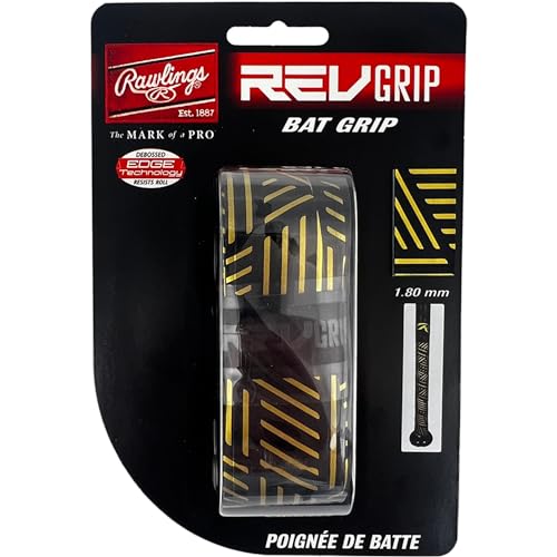 Baseball Bat Grip - 1.80mm Thick, Gold & Black, Standard Size, All Bats