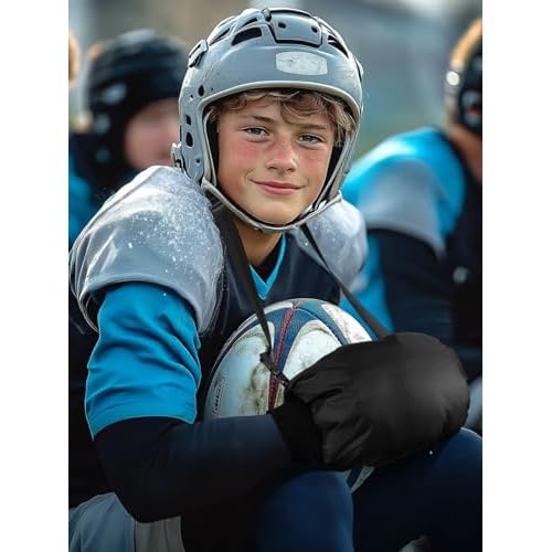 Football Hand Warmer Pouch for Youth - Soft Warm Windproof Sports Hand Warming Pouch, Adjustable Strap, Hand Warmer Hand Muff Winter Gifts for Hiking Camping Cycling Outdoor Recreation