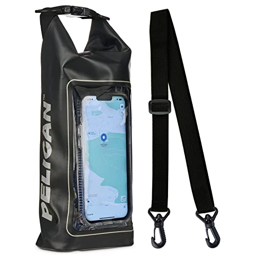 Pelican Marine IP68 Waterproof Dry Bag 2L with Phone Pouch - Black, Stealth Black