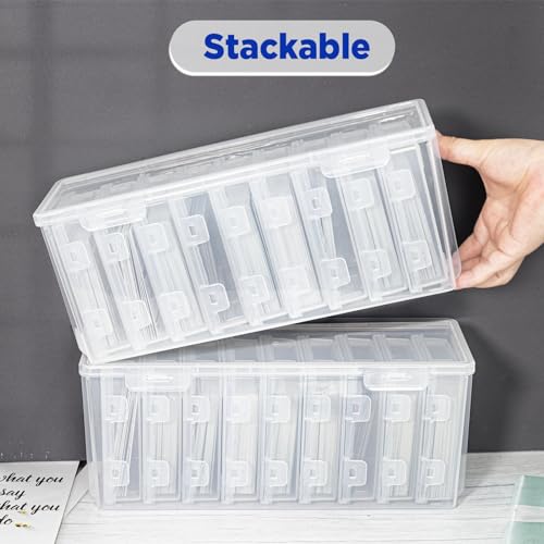 Trading Card Storage Box Set - 10 Plastic Card Holders for Sports & Collectible Cards