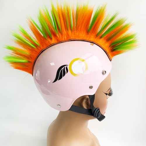 Mohawk for Helmet Decoration Helmet Hawk Accessories 1PC for Motorcycle Bicycle Ski Hair Patches Reusable Design(Helmet Not Included)