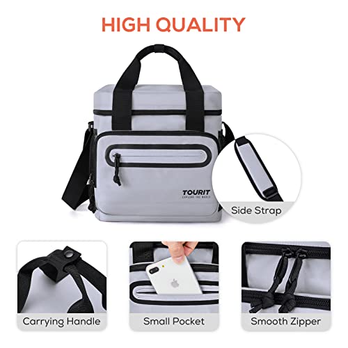 TOURIT Gray Large Insulated Lunch Bag 14L Cooler for Men Women Work, Picnic
