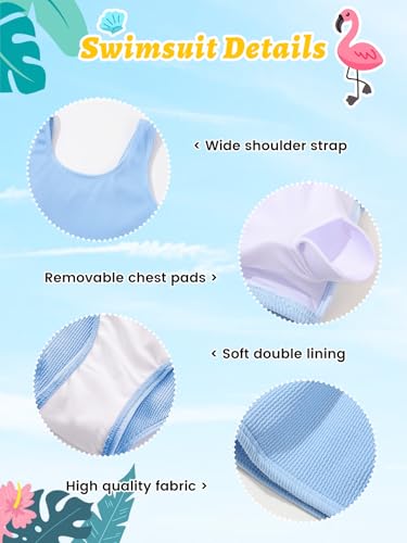 Girls Ribbed Bikini Set - Sky Blue, 15-16 Years Two Piece Swimsuit