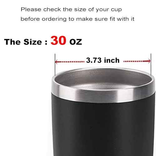 30oz Replacement Tumbler Lid£¬Spill Proof and Splash Resistant Lid for 30oz Stainless Steel Tumbler Travel Cup Yeti,Rambler, Ozark Trail and more Cooler Cup (Black)