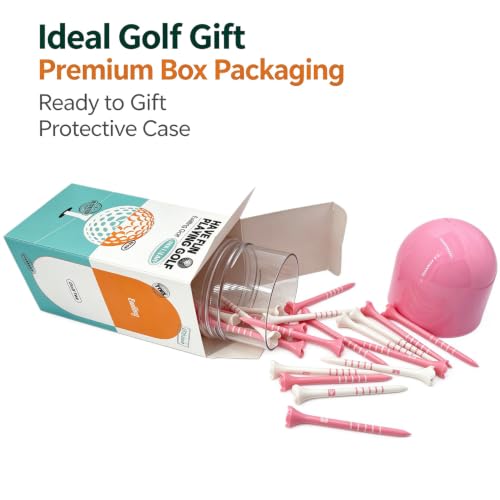 Pink White Golf Tees 2-3/4 Inch Pack of 60 in Plastic Jar - Durable & Stable