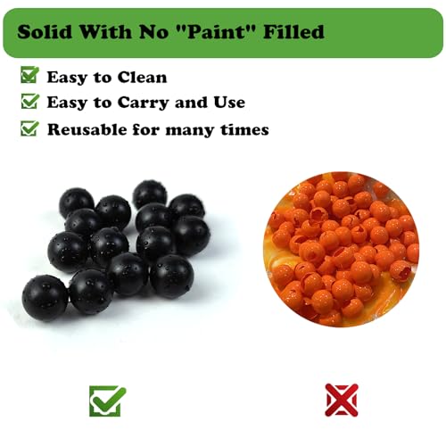 50 Cal Ammo Balls for tr50, Solid Nylon Balls for Umbrex T4E TR50 HDP50 HDR50 Revolver, Reusable Hard Self Defense Plastic Projectiles Fit Training Air Pistol Paintballs Gun - Black