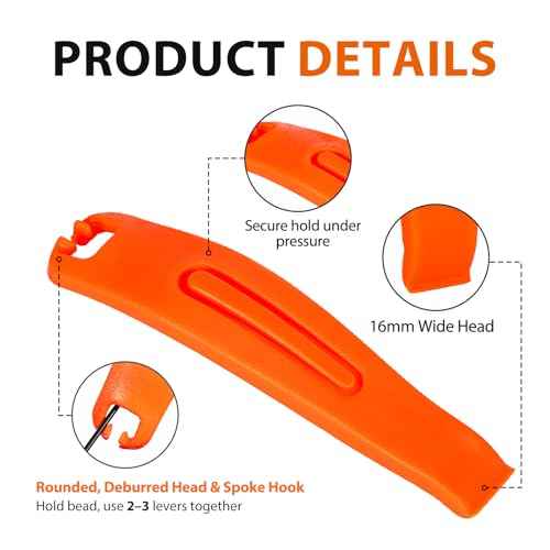 Bike Tire Levers Set ? Ultra Strong & Durable Bicycle Tire Removal Tools, 6-Pack Value Set, Non-Slip Easy Grip, Gentle on Tires & Rims, for Road, MTB, Ebike & Gravel Bikes