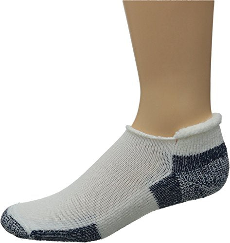 Thorlos Running Roll Top Socks - X-Large White Navy, Cushioned Athletic Pair