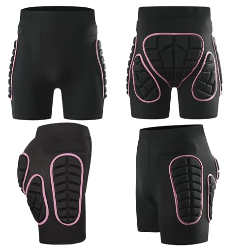 Snowboarding Padded Shorts Impact Protection for Women Men - Pink XL