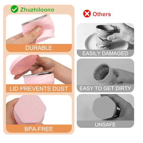 Collapsible Water Cup 6oz/180ml - Collapsible Cup - Silicone Collapsible TravelCup - Silicone Folding Camping Cup with Lids - Foldable Drinking Cup - for Travel, Camping, Hiking, Outdoor Sports