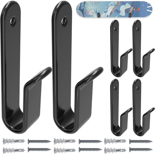 Black 6 Pack Snowboard Wall Mount Clips for Storage & Display