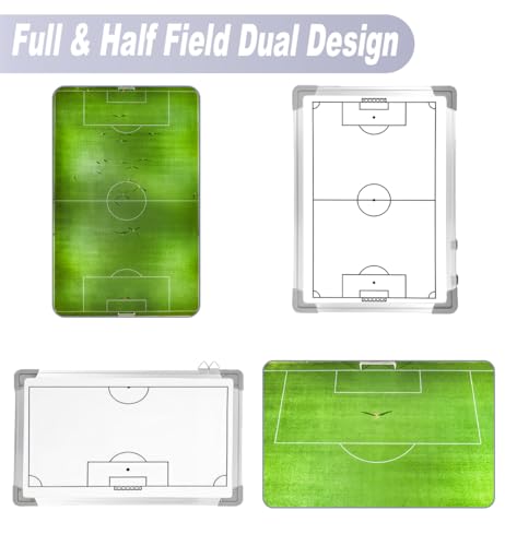 Krynnox Soccer White Magnetic Coaching Board Double-Sided Tactics Whiteboard for Coaches